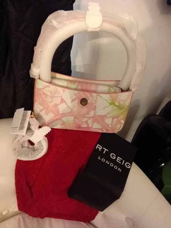 Kurt Geiger Handbags - KURT GEIGER LONDON BOND Pastel Pink & Green Tie-Dye Mini Tote
